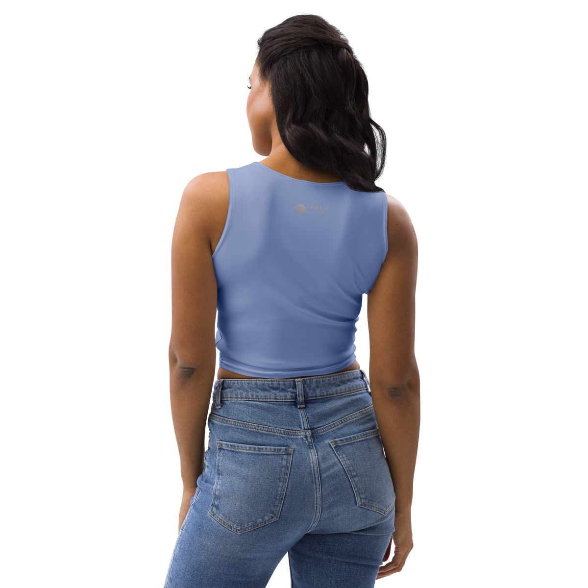 Cropped-Top - Taubenblau