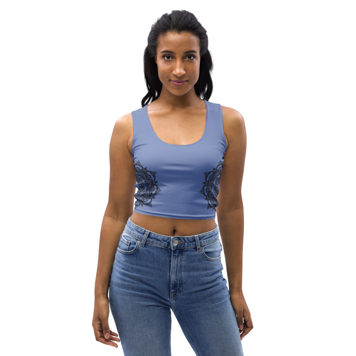 Cropped-Top - Taubenblau