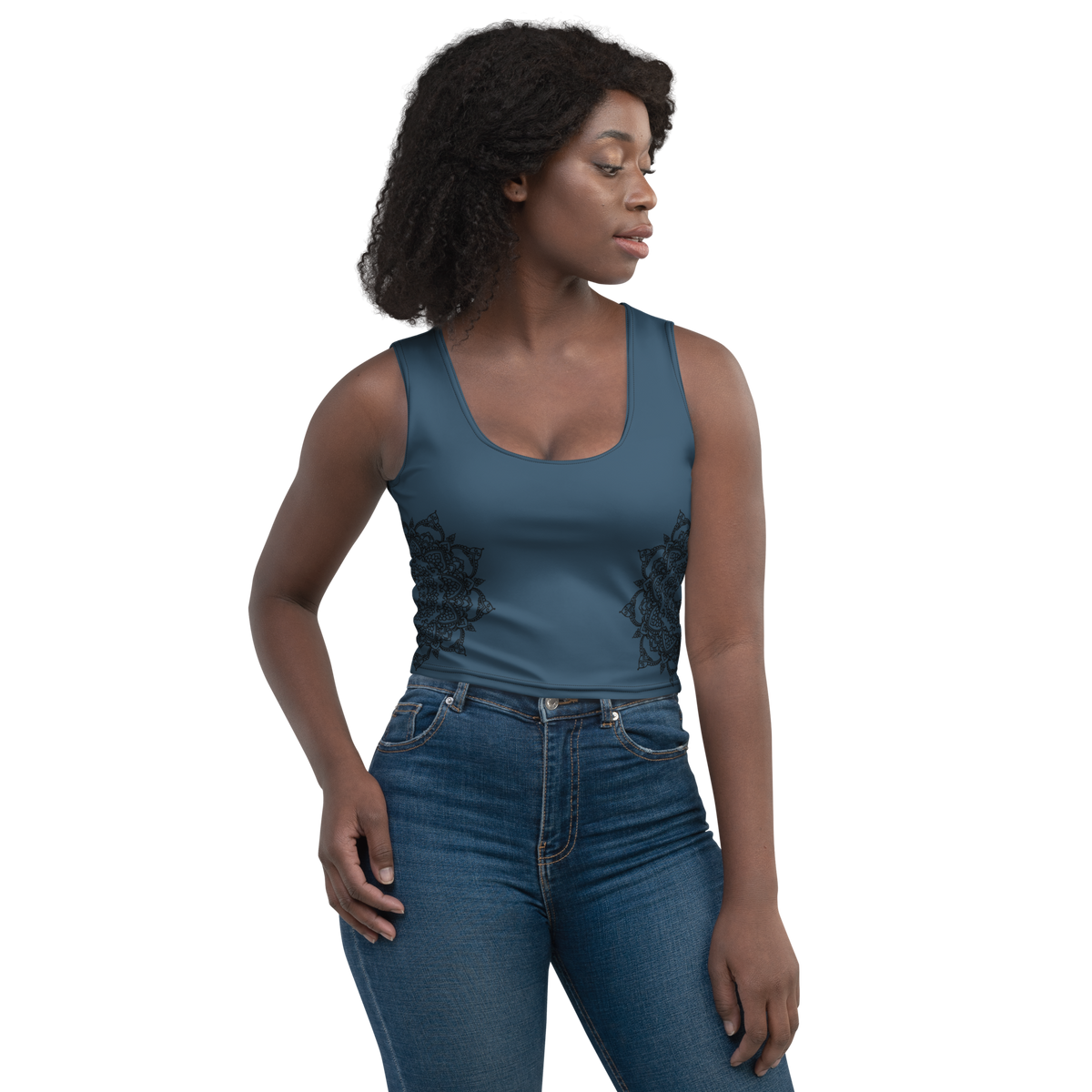 Cropped-Top - Dunkelblau