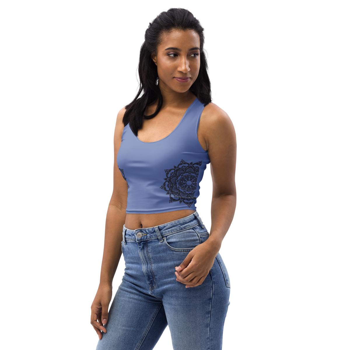 Cropped-Top - Taubenblau