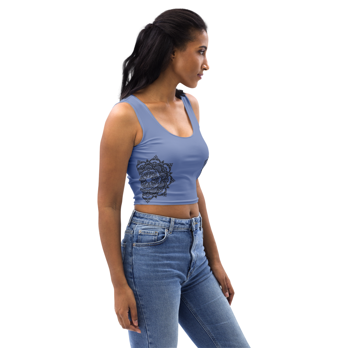 Cropped-Top - Taubenblau