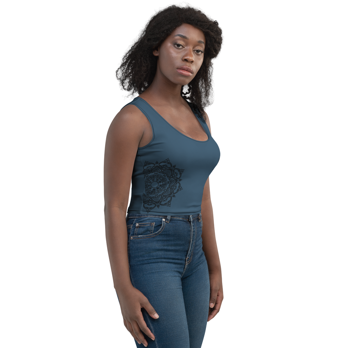 Cropped-Top - Dunkelblau