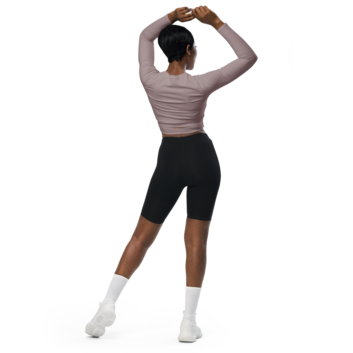Cropped Langarm-Top mit Mandala - Lila