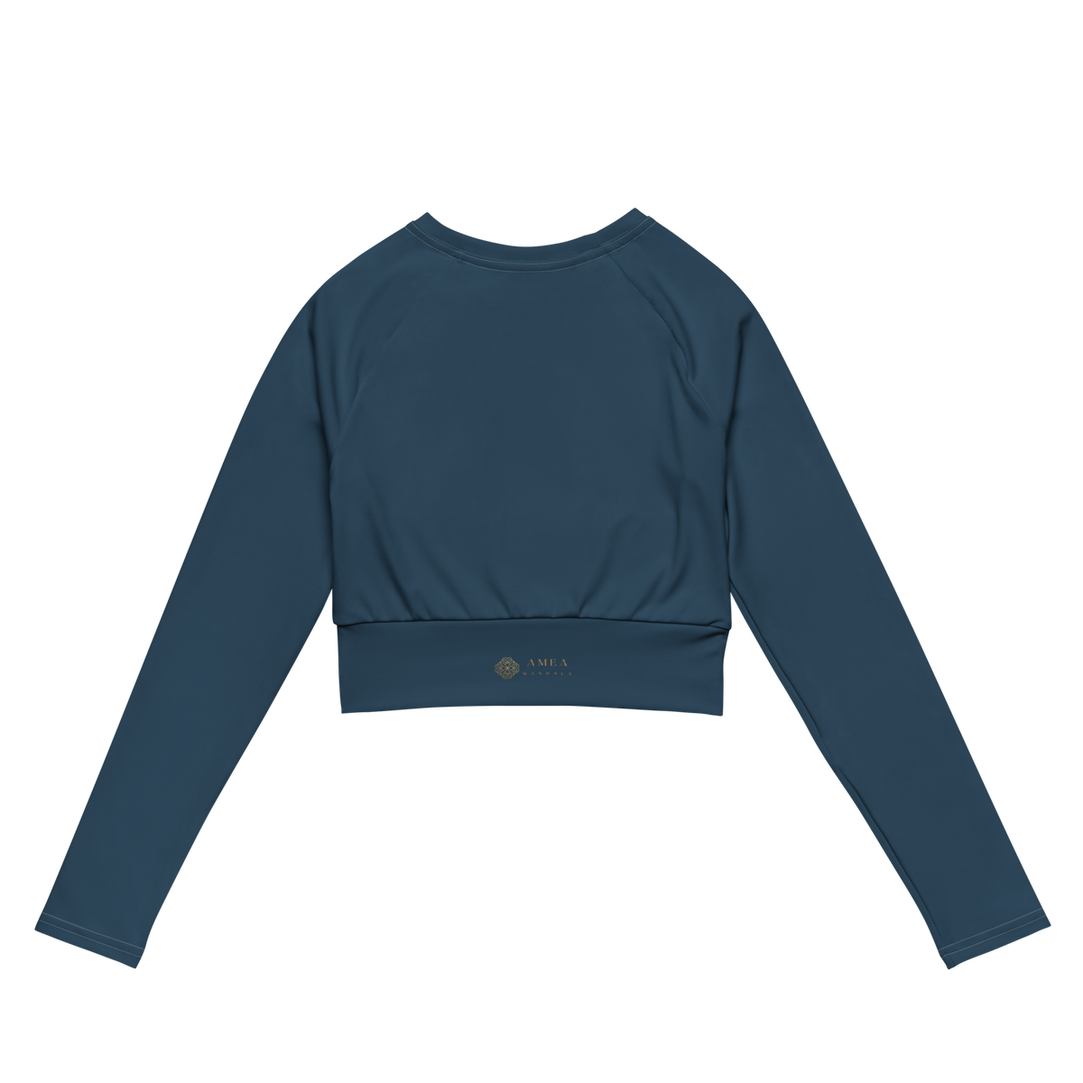 Cropped Langarm-Top mit Mandala - Dunkelblau
