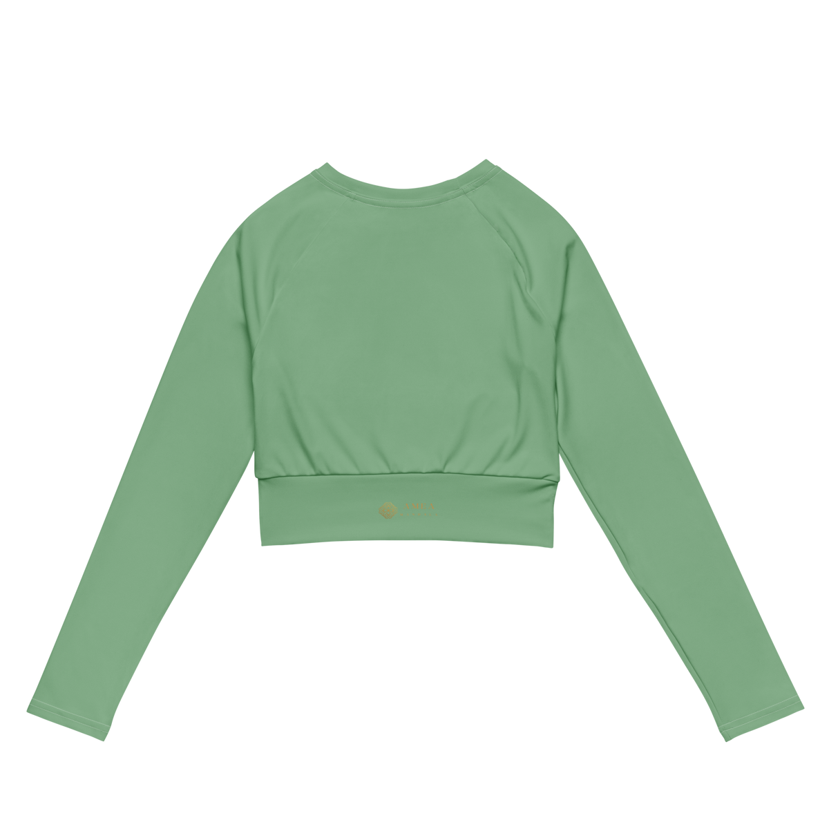 Cropped Langarm-Top mit Mandala - Grün