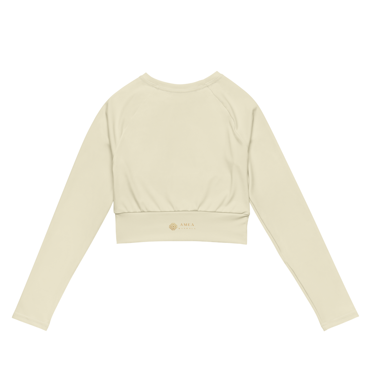 Cropped long sleeve top with mandala - Ivory