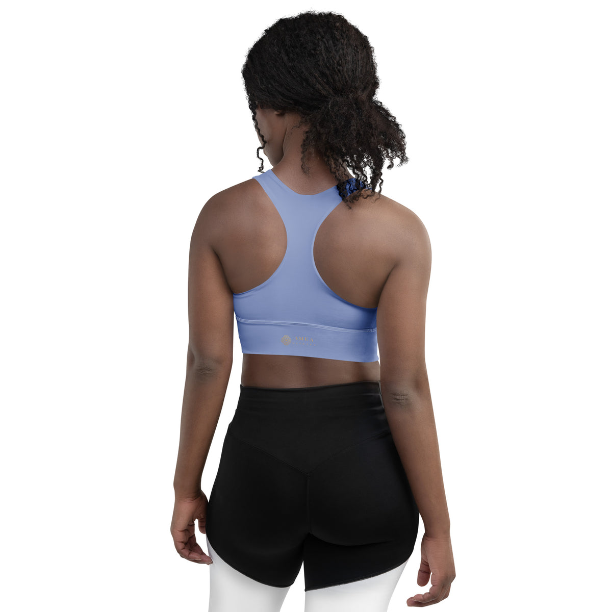 Amea longline sports bra - pigeon blue