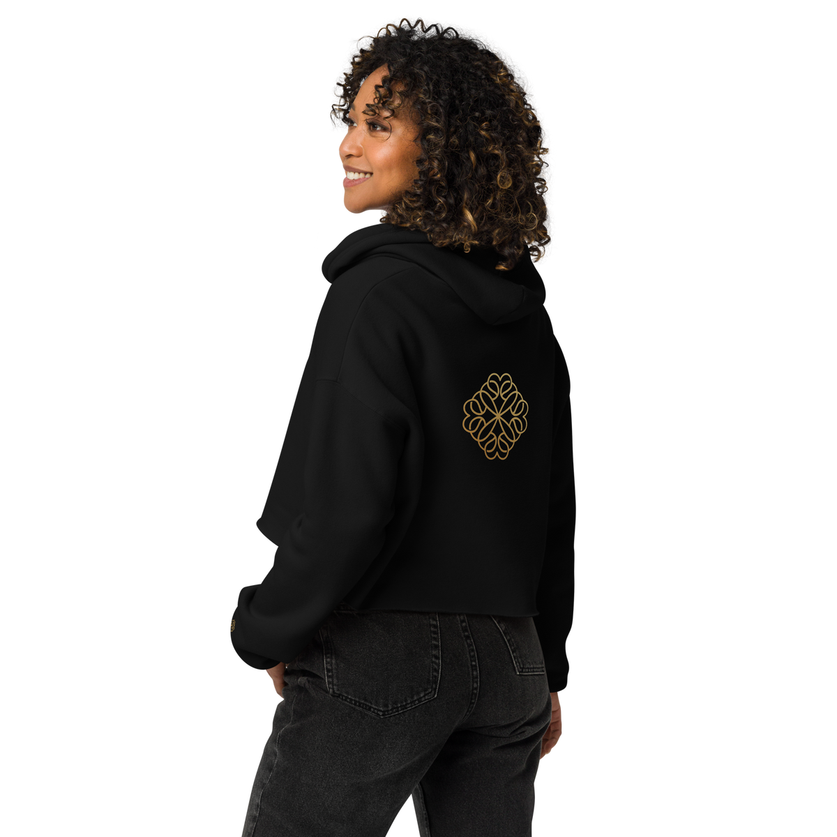Cropped Hoodie – Schwarz