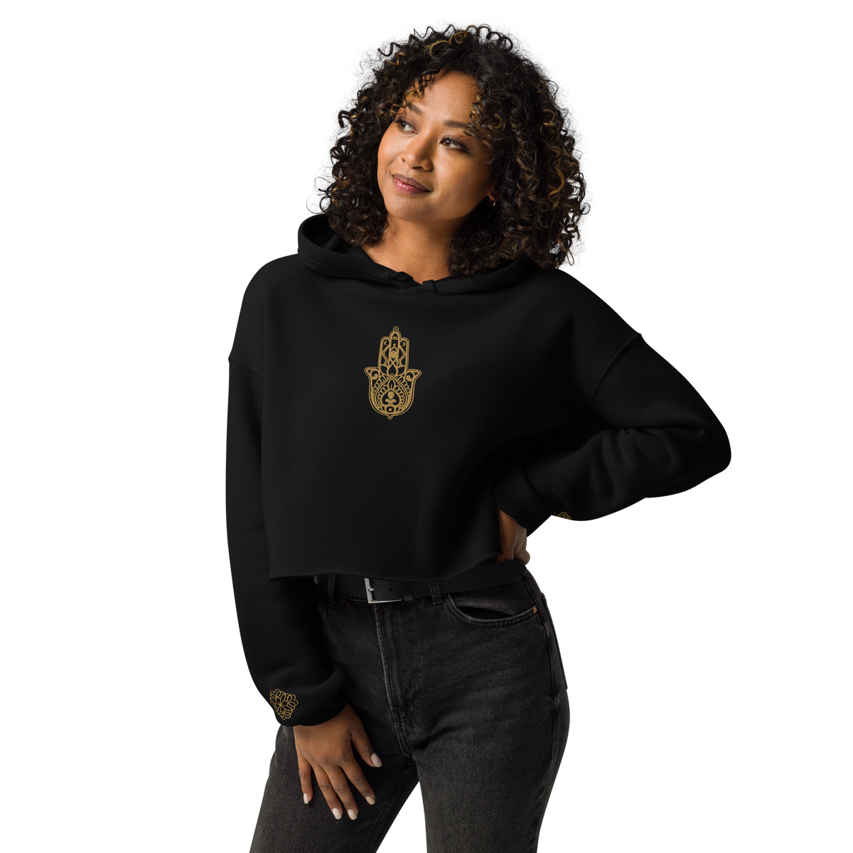 Cropped Hoodie – Schwarz
